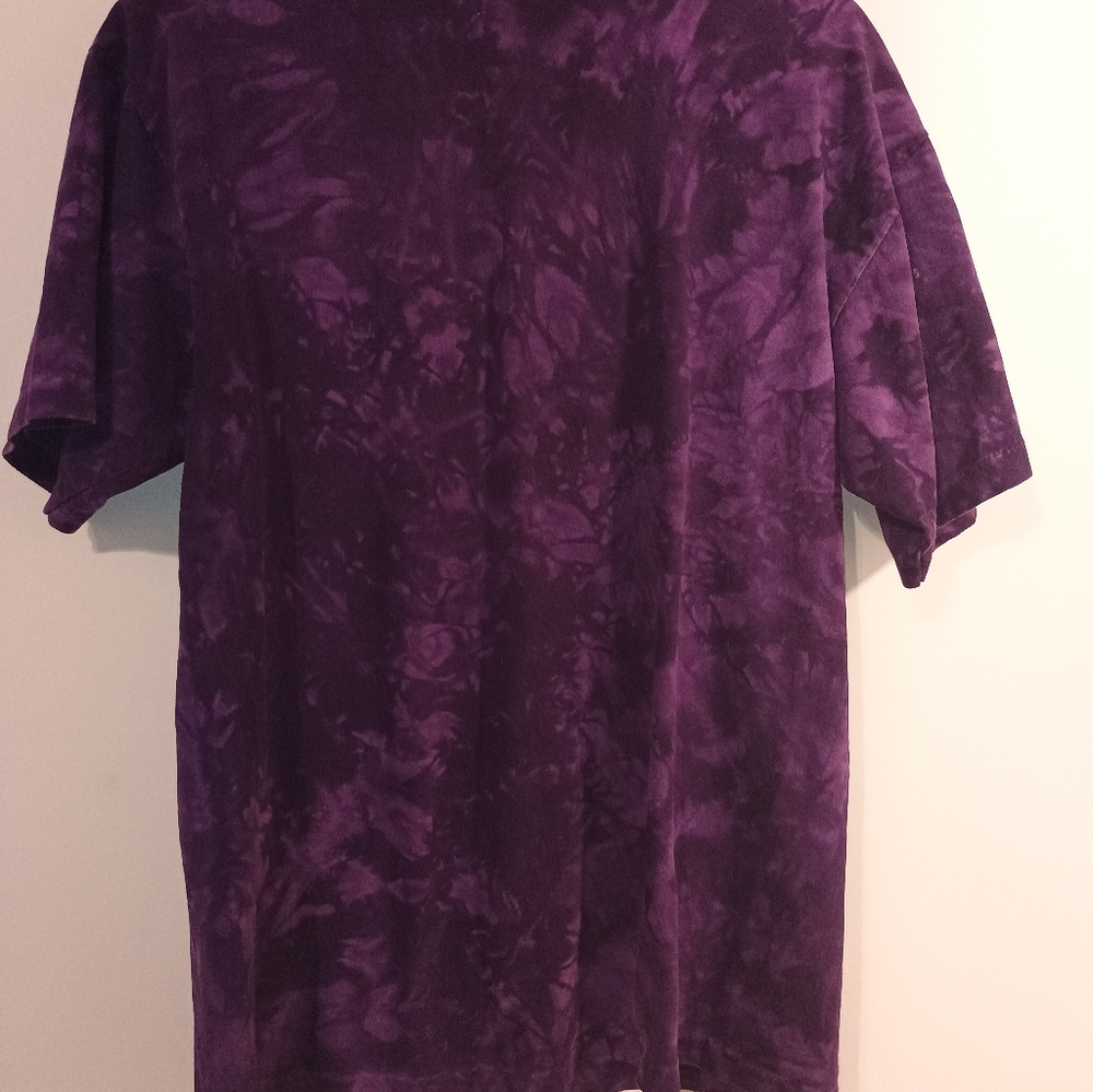 Vintage 90s Purple Tie-Dye Feather Graphic Tee - Picture 4 of 5